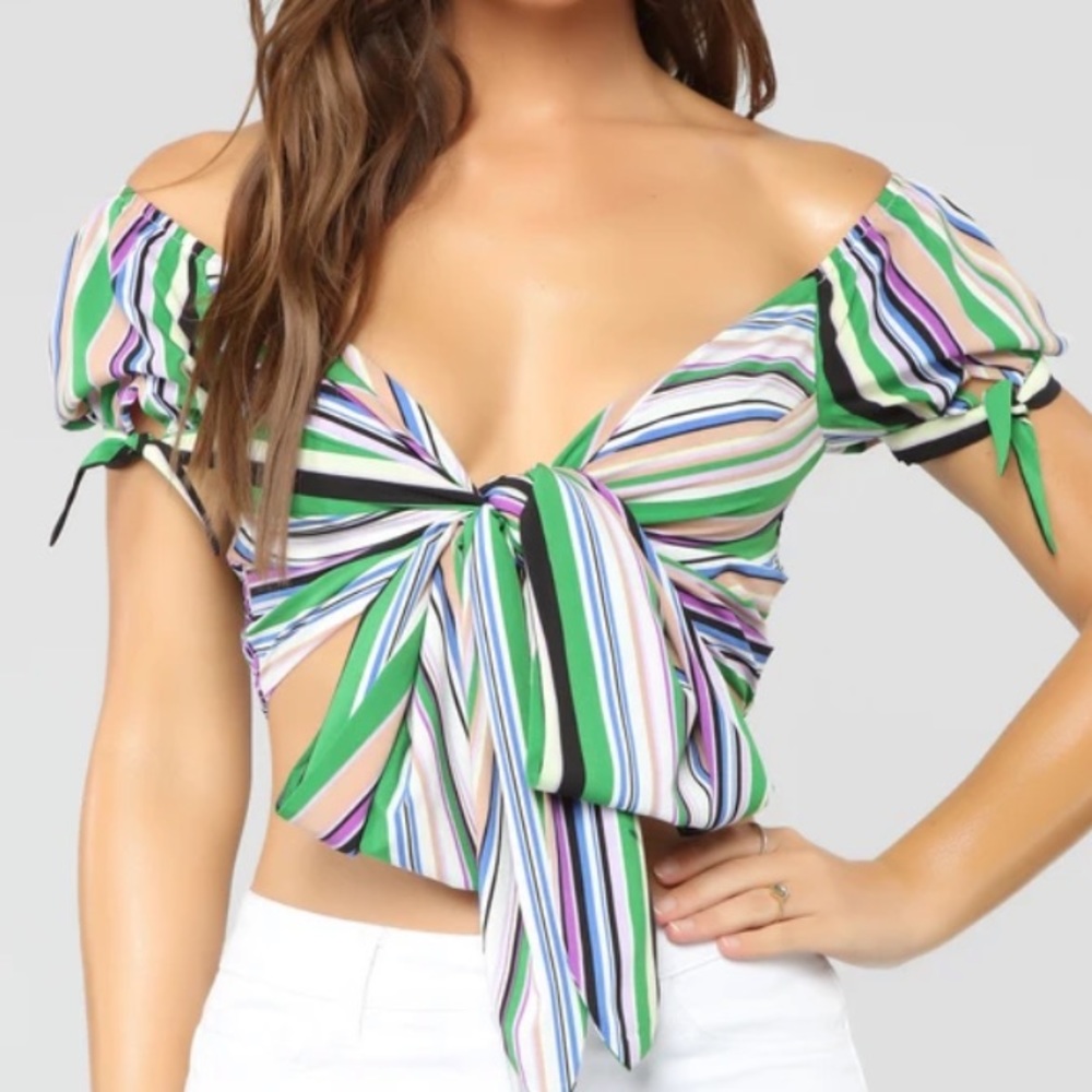 Green crop top